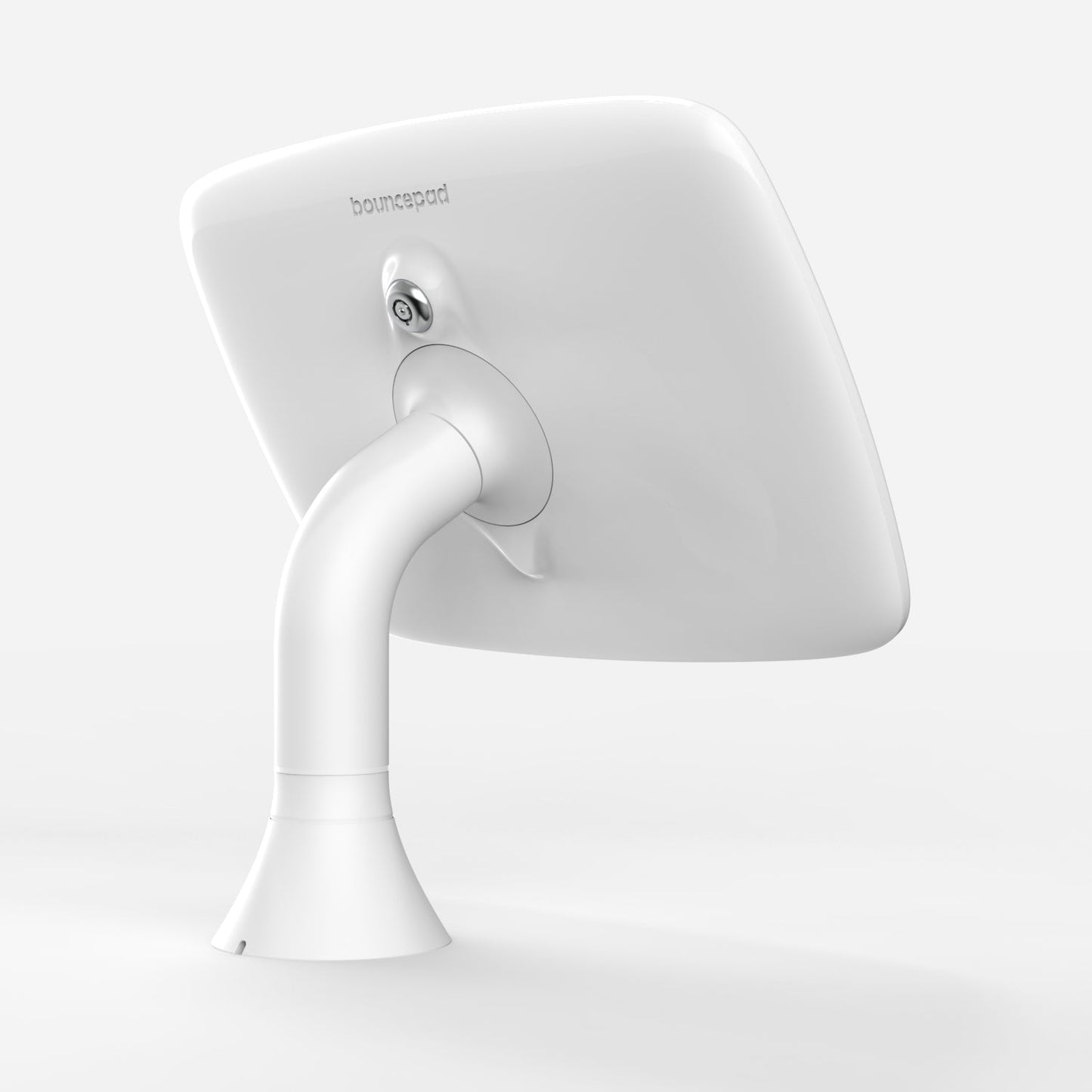 Bouncepad Sumo - A secure & adjustable tablet & iPad desk mount in white.