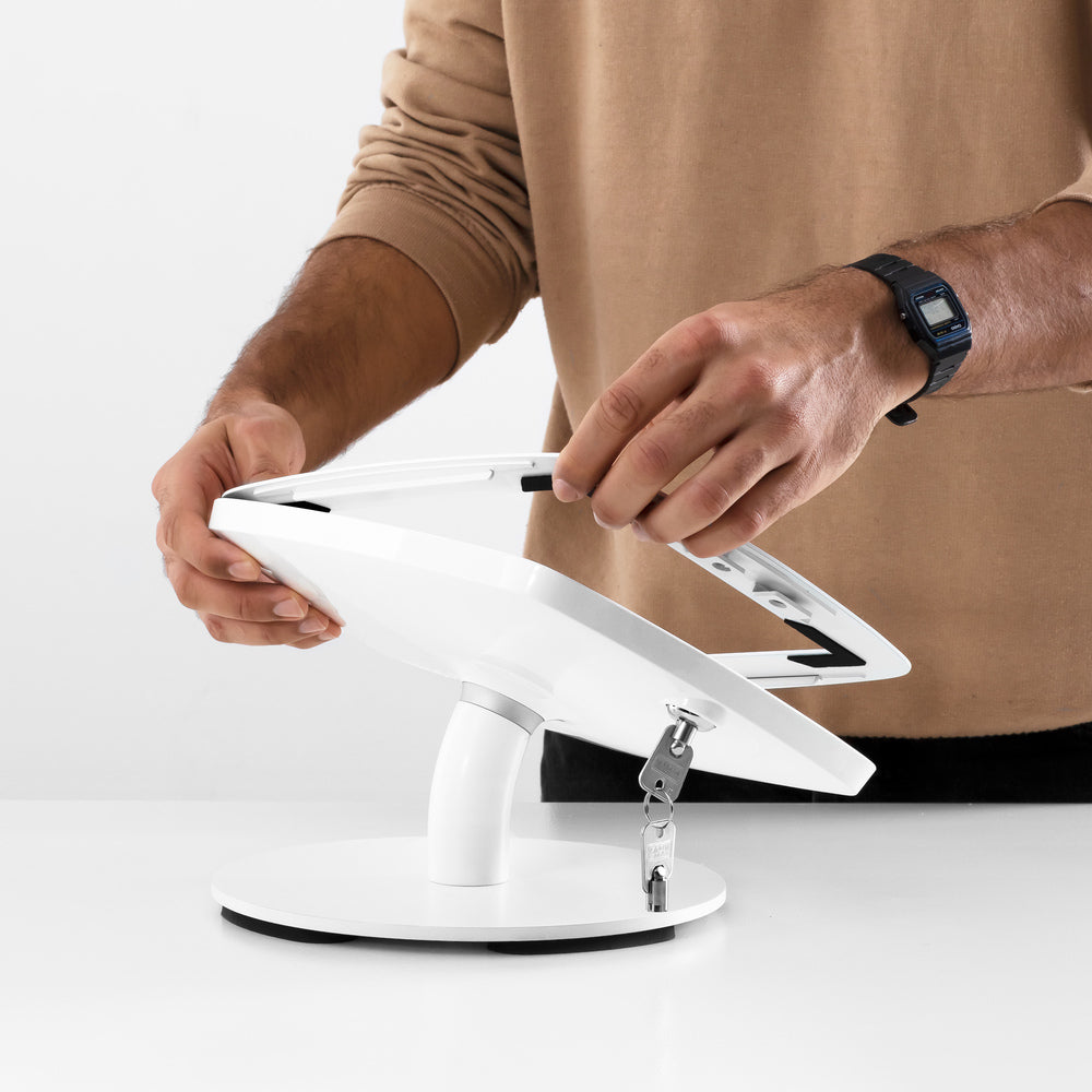 Bouncepad Counter - A secure tablet & iPad tablet stand in White.