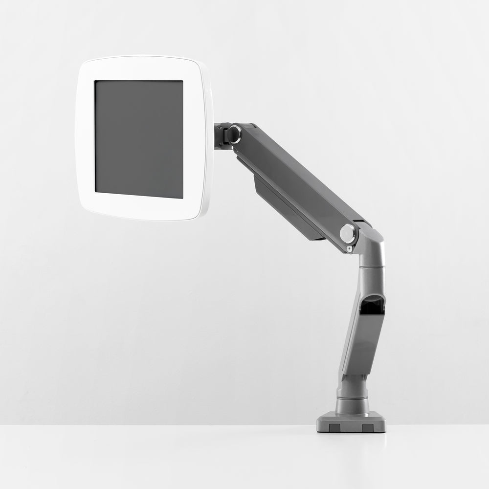Bouncepad Vesa - A secure tablet & iPad vesa mount in white.
