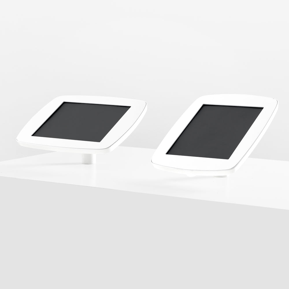 Bouncepad Desk - A secure tablet & iPad desk mount in white.